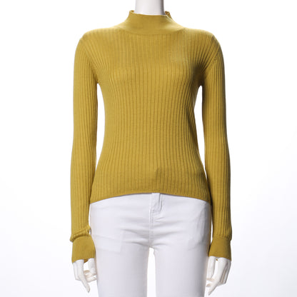 シンプルデザインハイネックリブニット