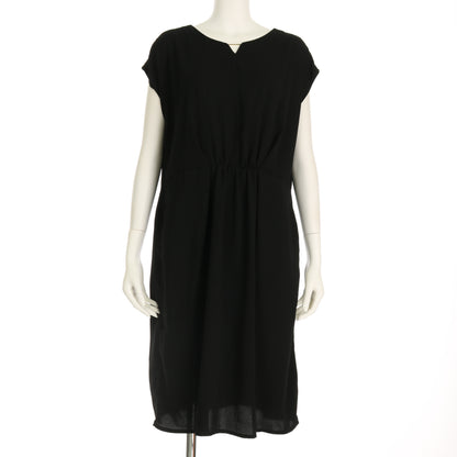 ダブルクロスキーネックウエストギャザーワンピース