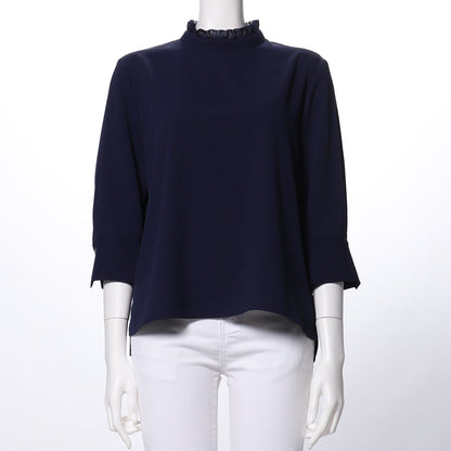 フリルスタンドカラーブラウス