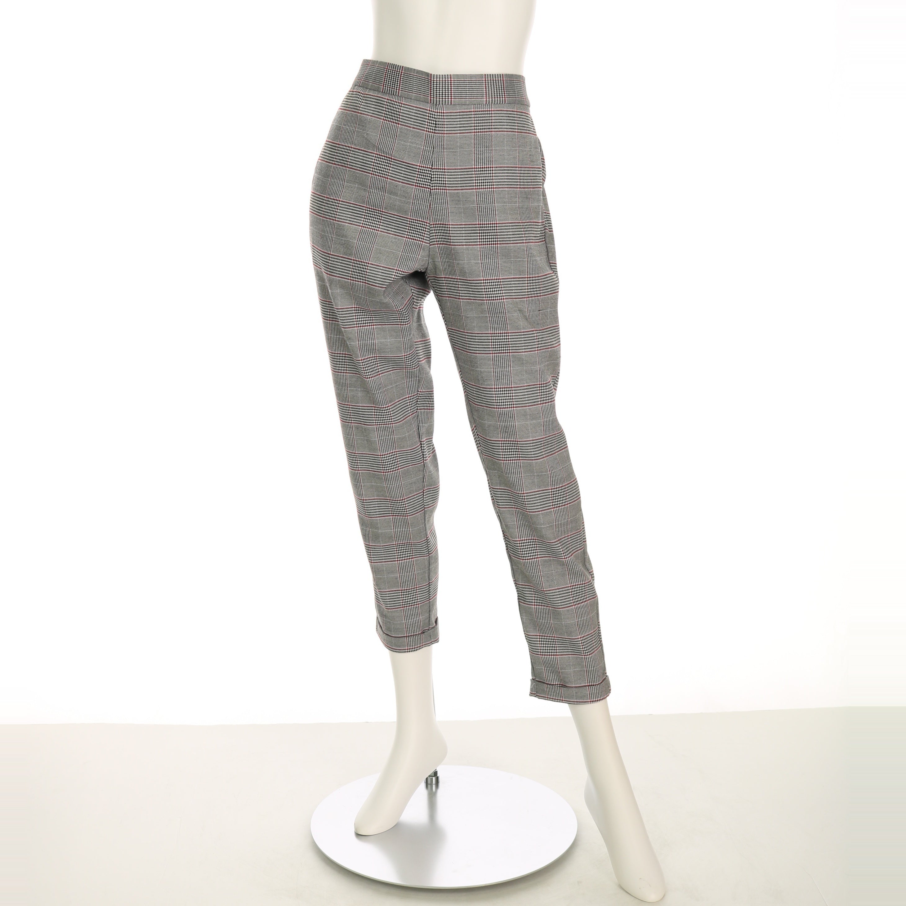 グレンチェック柄テーパードパンツ