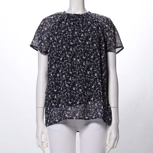 シアーお袖小花柄ブラウス