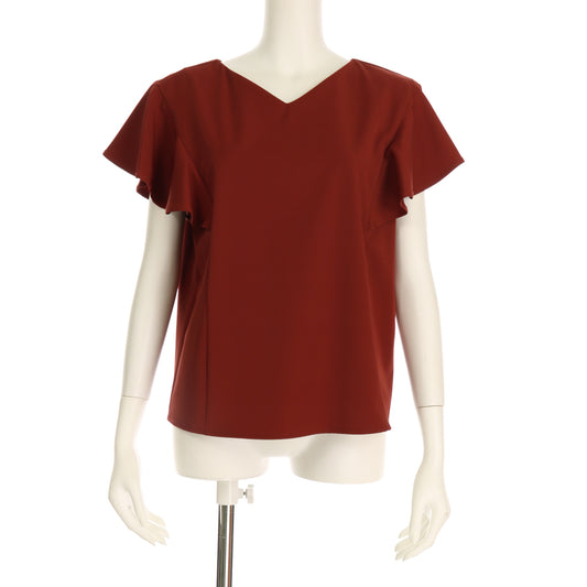 Vネックフレア袖ブラウス