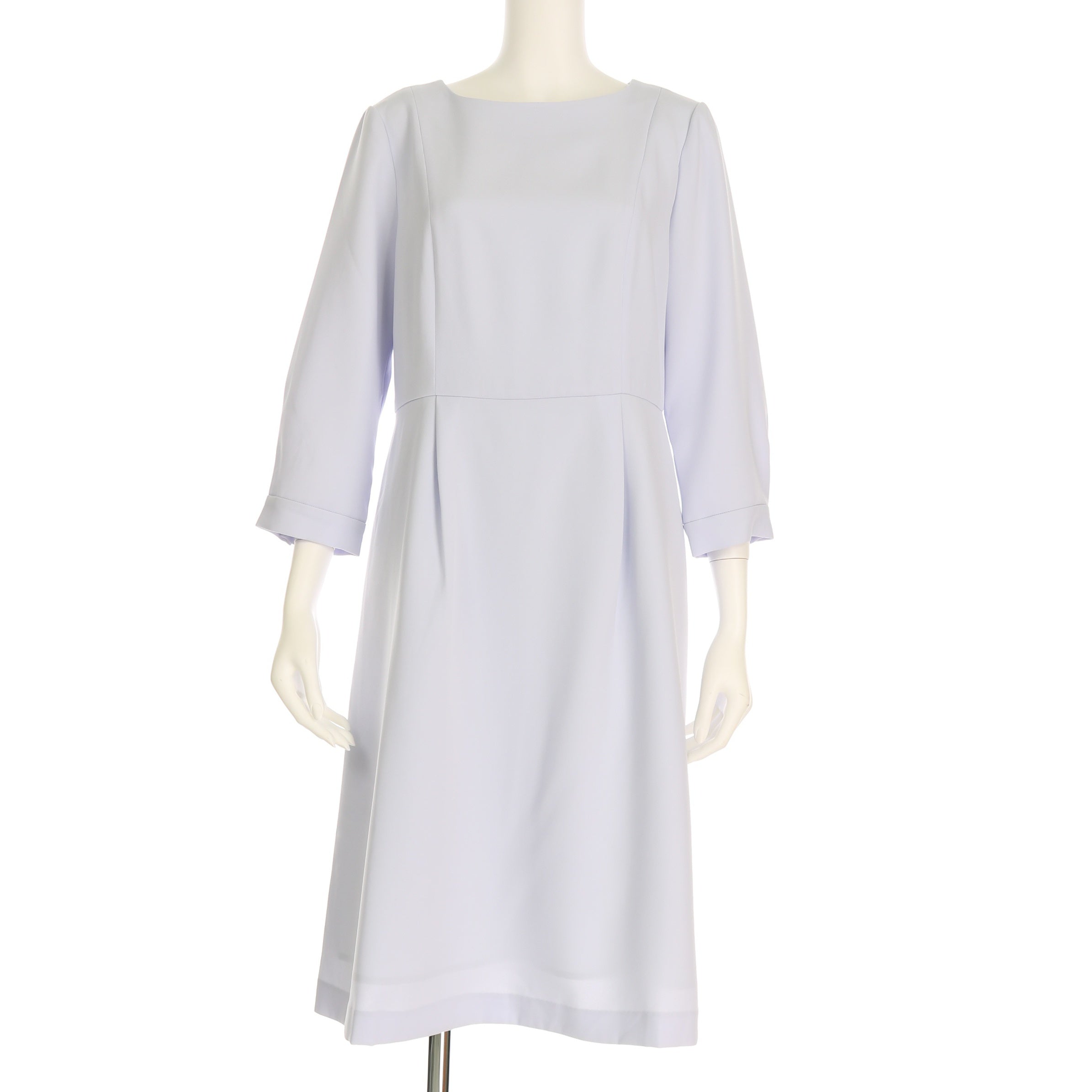 シンプルウエスト切り替えタックフレアワンピース