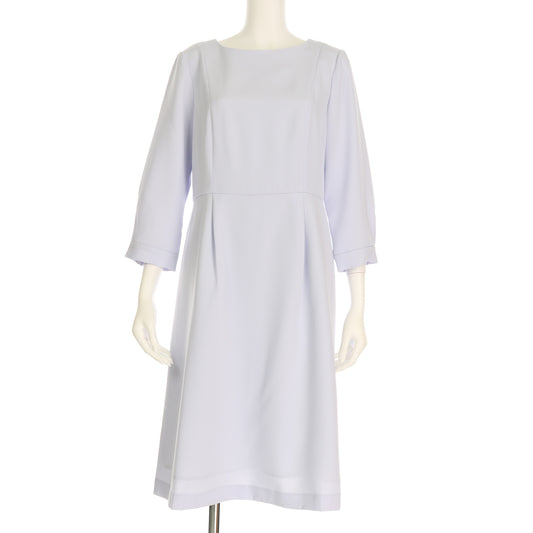 シンプルウエスト切り替えタックフレアワンピース