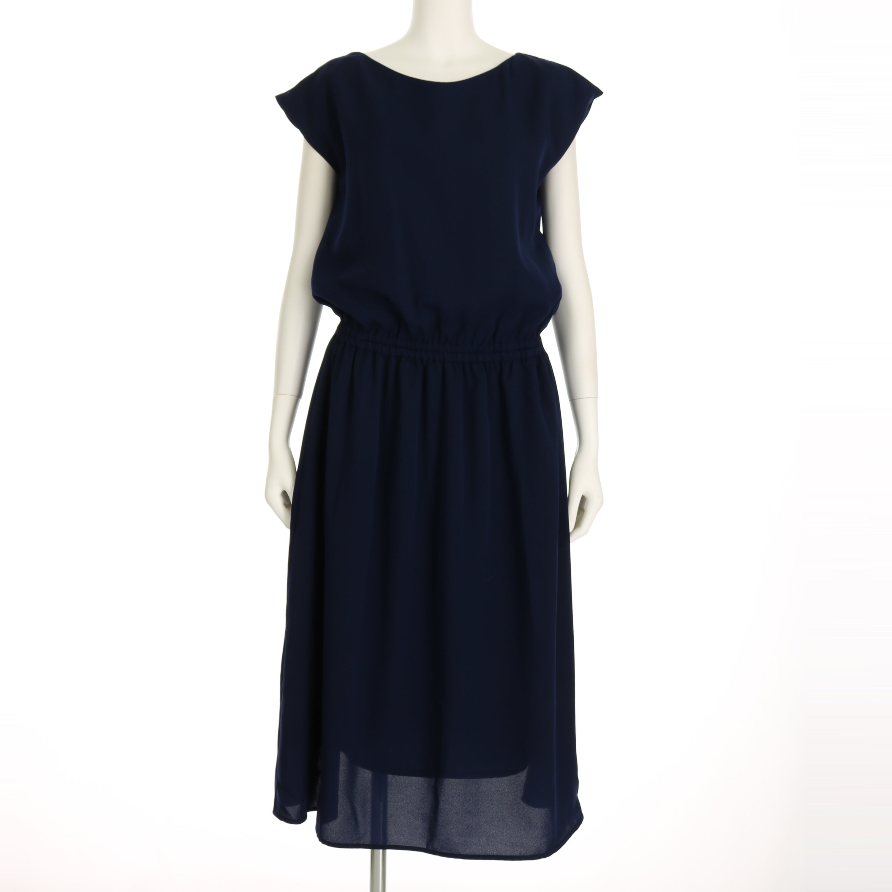 ウエスト切替え浅めVネックワンピース