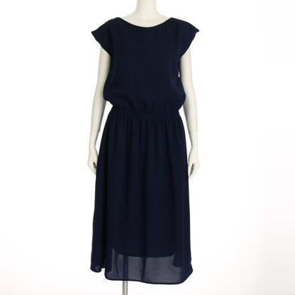 ウエスト切替え浅めVネックワンピース