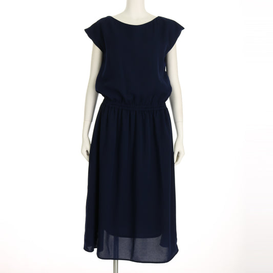 ウエスト切替え浅めVネックワンピース