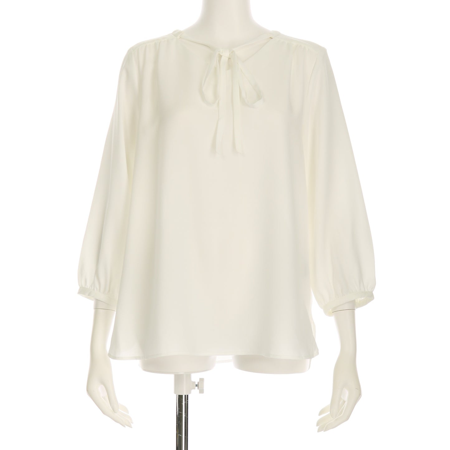 フロント細リボンボウタイブラウス