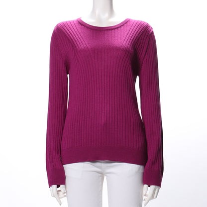 ラウンドネックリブニット