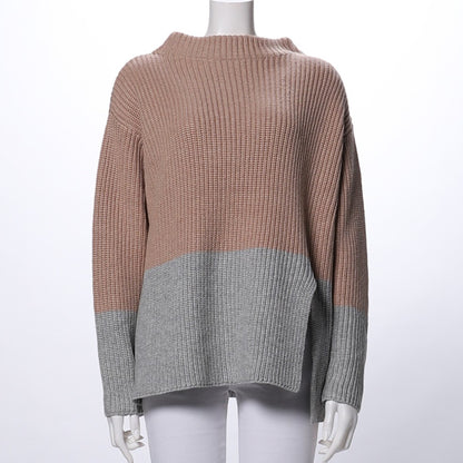 バイカラーボトルネックニット