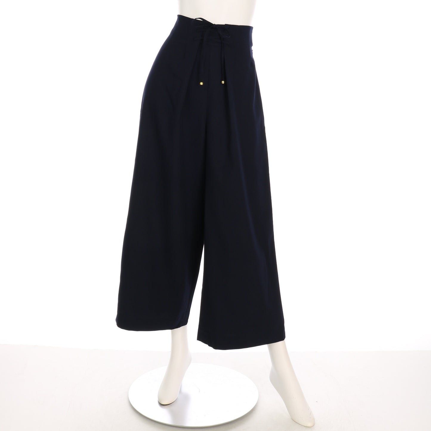 レースアップデザインワイドパンツ