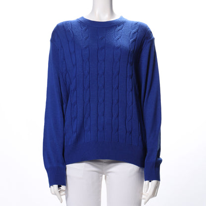 ケーブル模様ラウンドネックニット