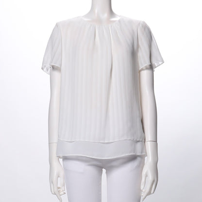 シャドーストライプ柄透け感ブラウス