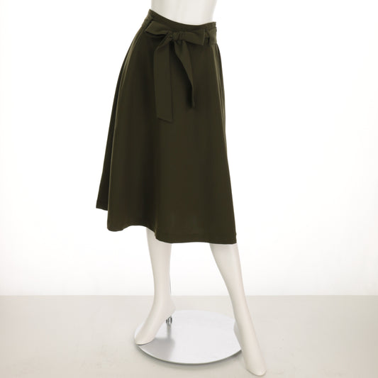 共布ベルト付きフレアスカート