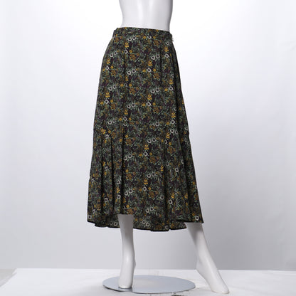 ダークフラワープリントフィッシュテールスカート