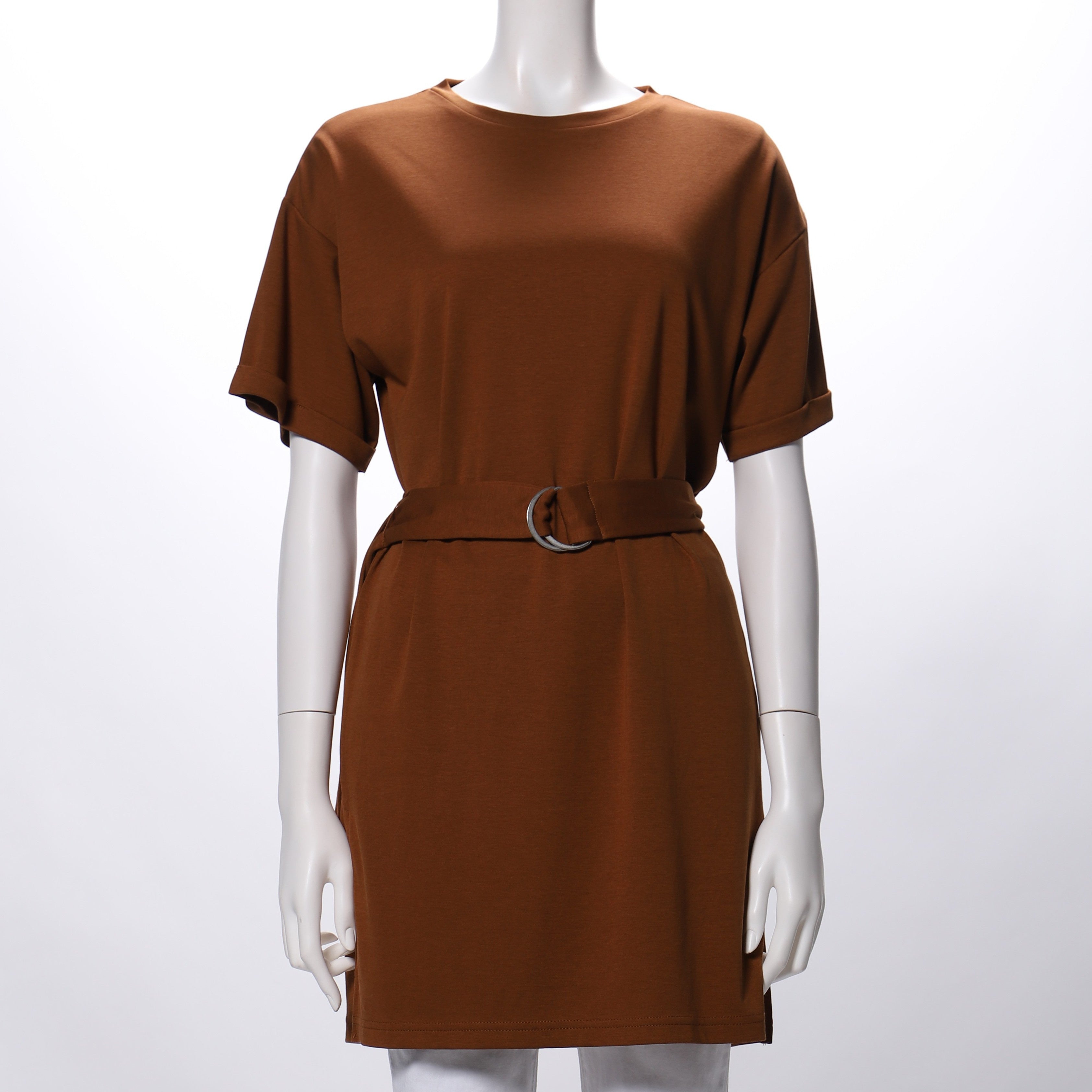 サイドスリットベルト付きトップス