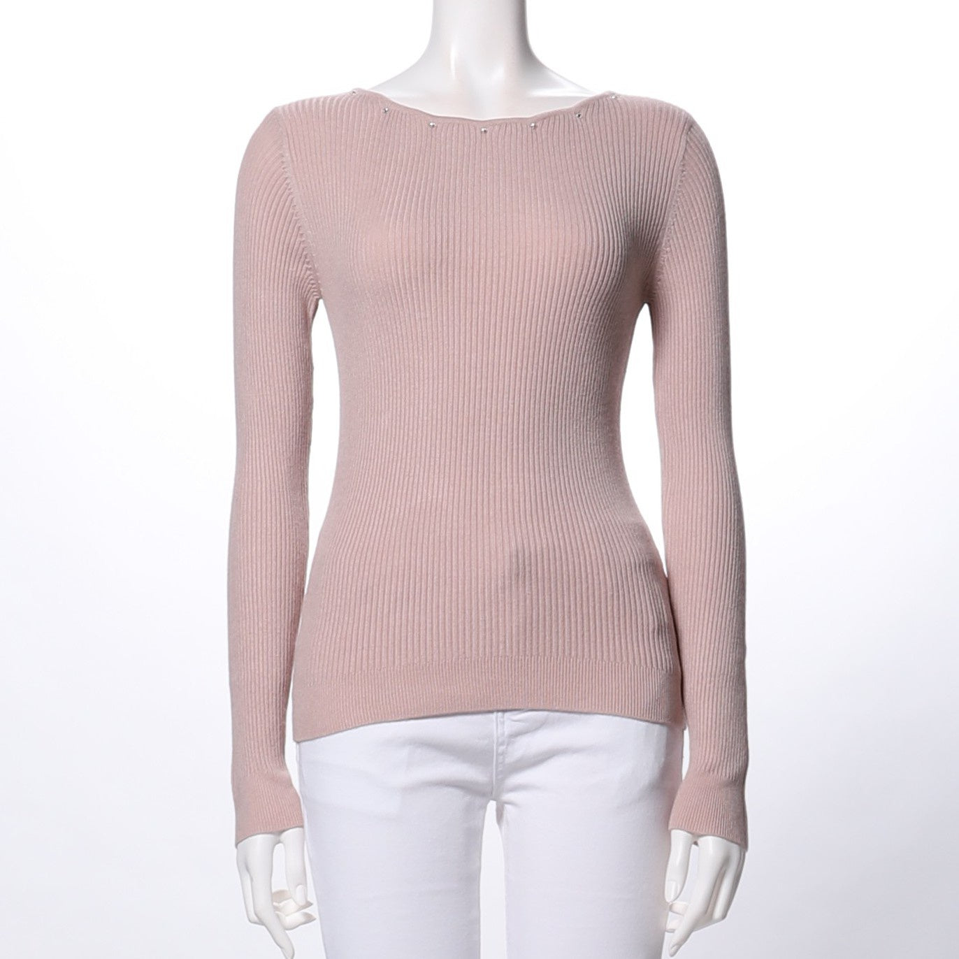 ストーン付きリブニット