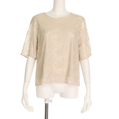 ボタニカルレース透け感ブラウス