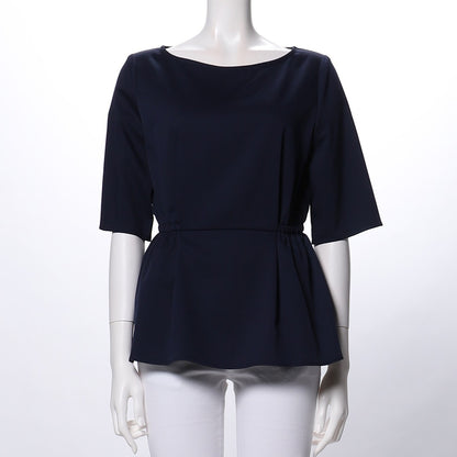 ボートネックペプラムブラウス