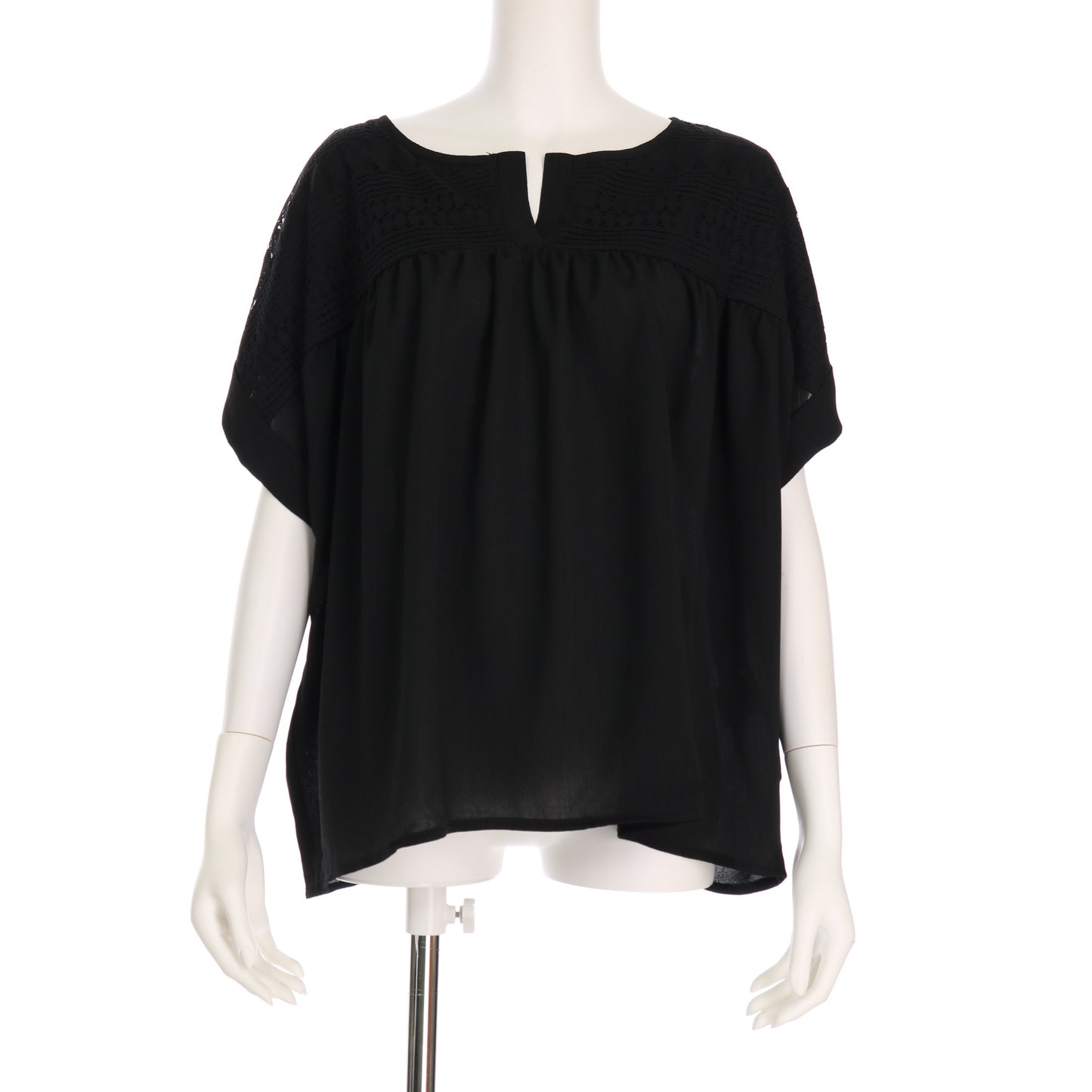 胸元切り替えレース使いブラウス