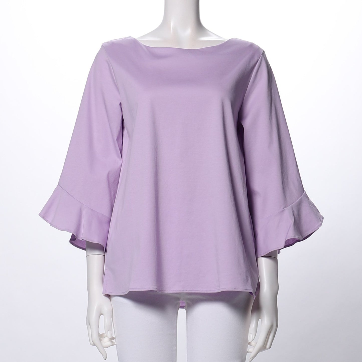 ラッフルスリーブボートネックカットソー