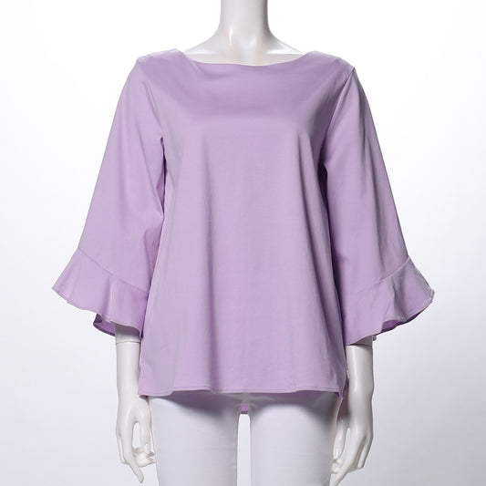 ラッフルスリーブボートネックカットソー