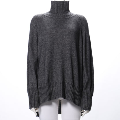 ラクーンリヨセル混サイドスリットタートルニットプルオーバー