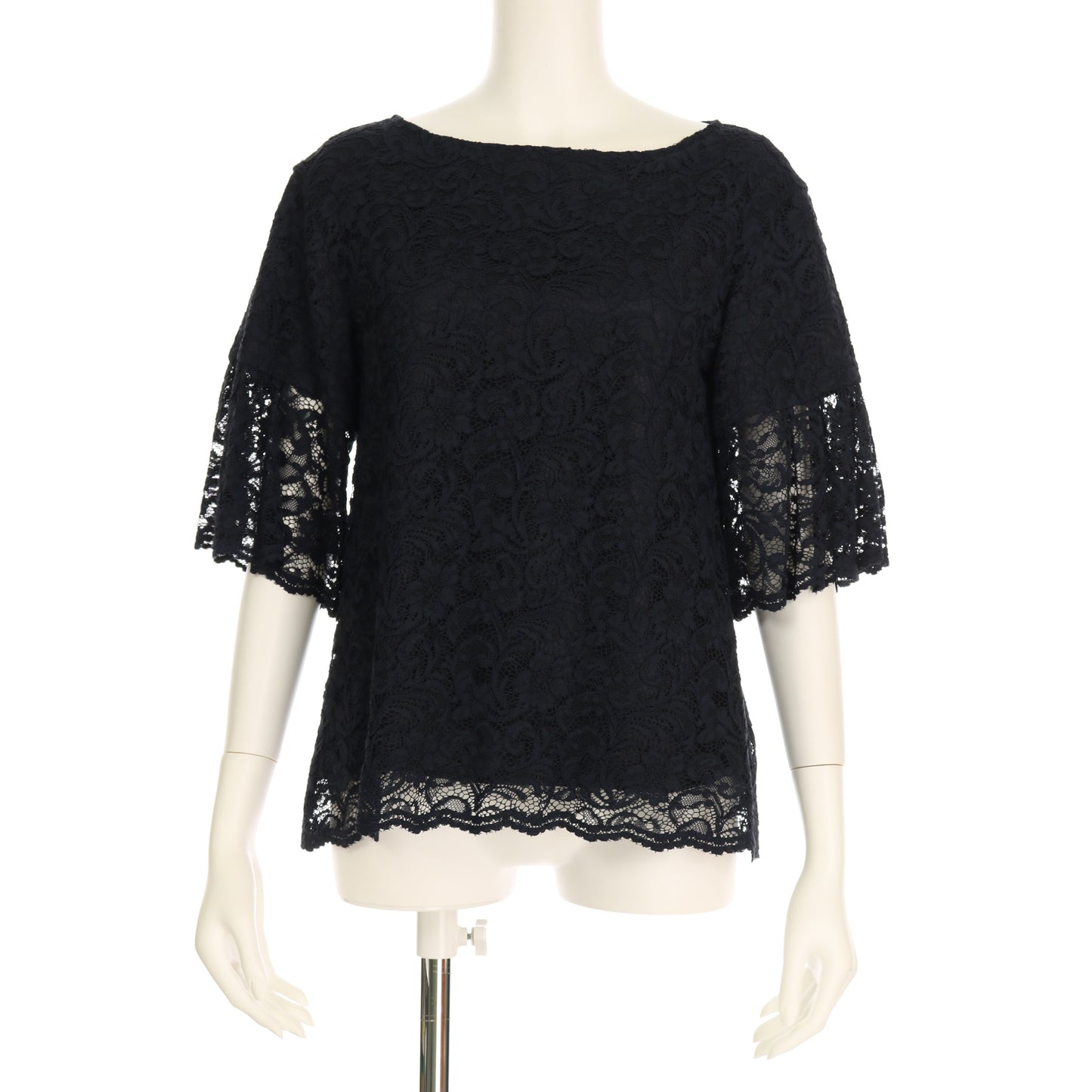 総レースフレアスリーブブラウス