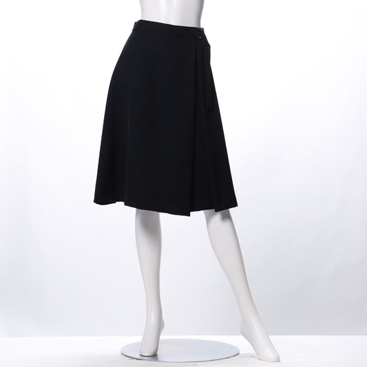 Dカンベルトデザインラップ風フレアスカート