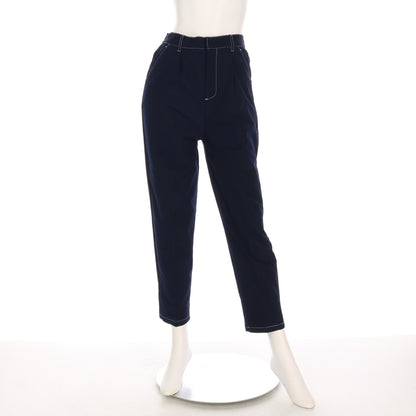 配色ステッチテーパードパンツ