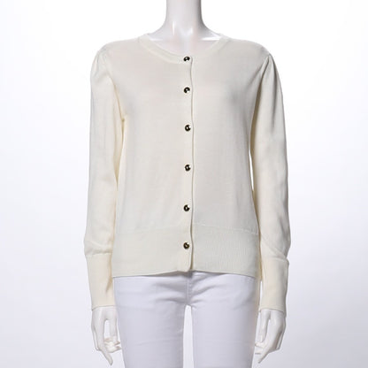 ゴールド釦ラウンドネックカーディガン