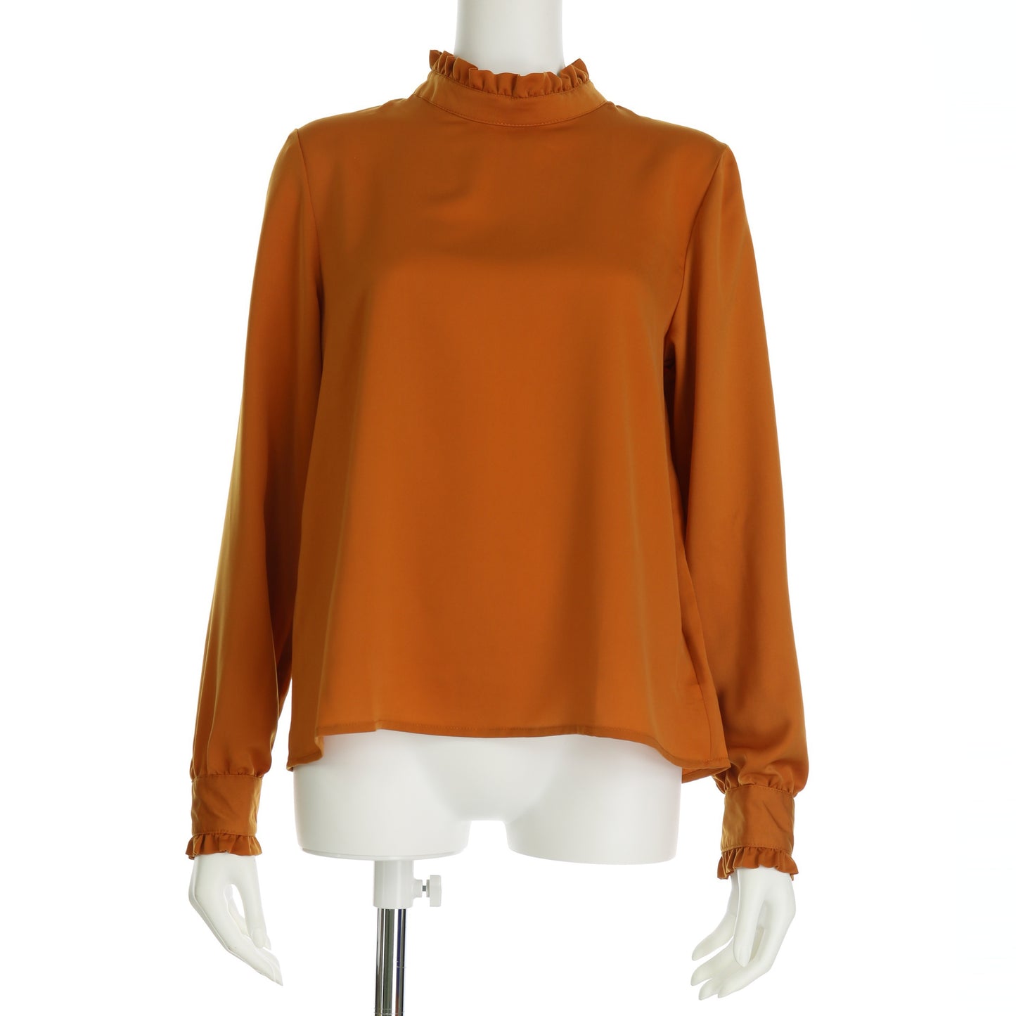 ハイネックフリルブラウス