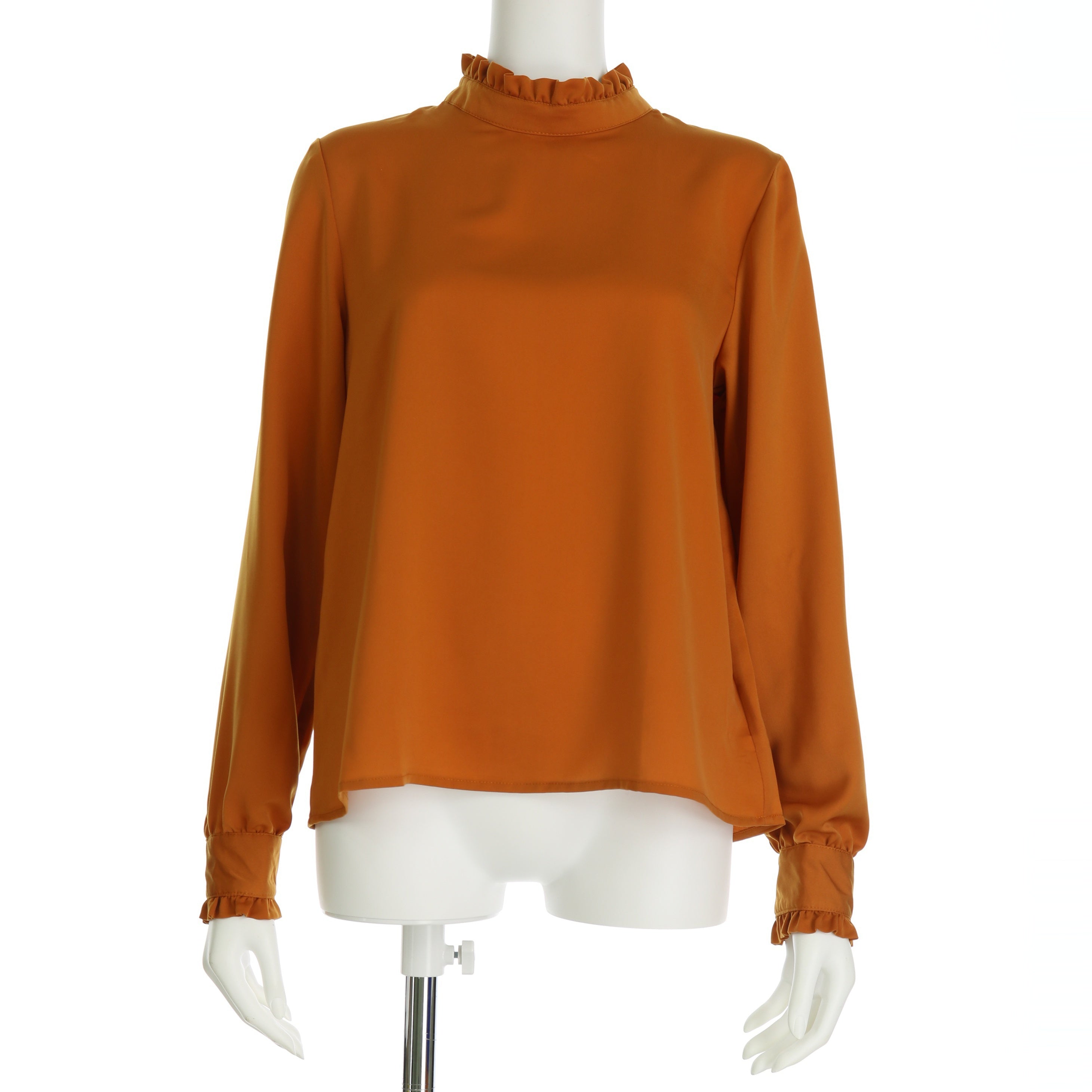 ハイネックフリルブラウス