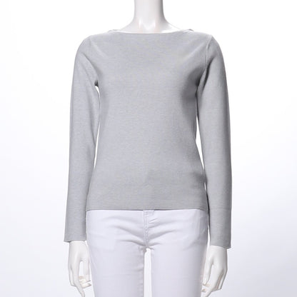 ボートネックミラノリブニット