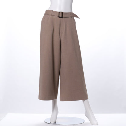 ウエストベルト付きワイドパンツ