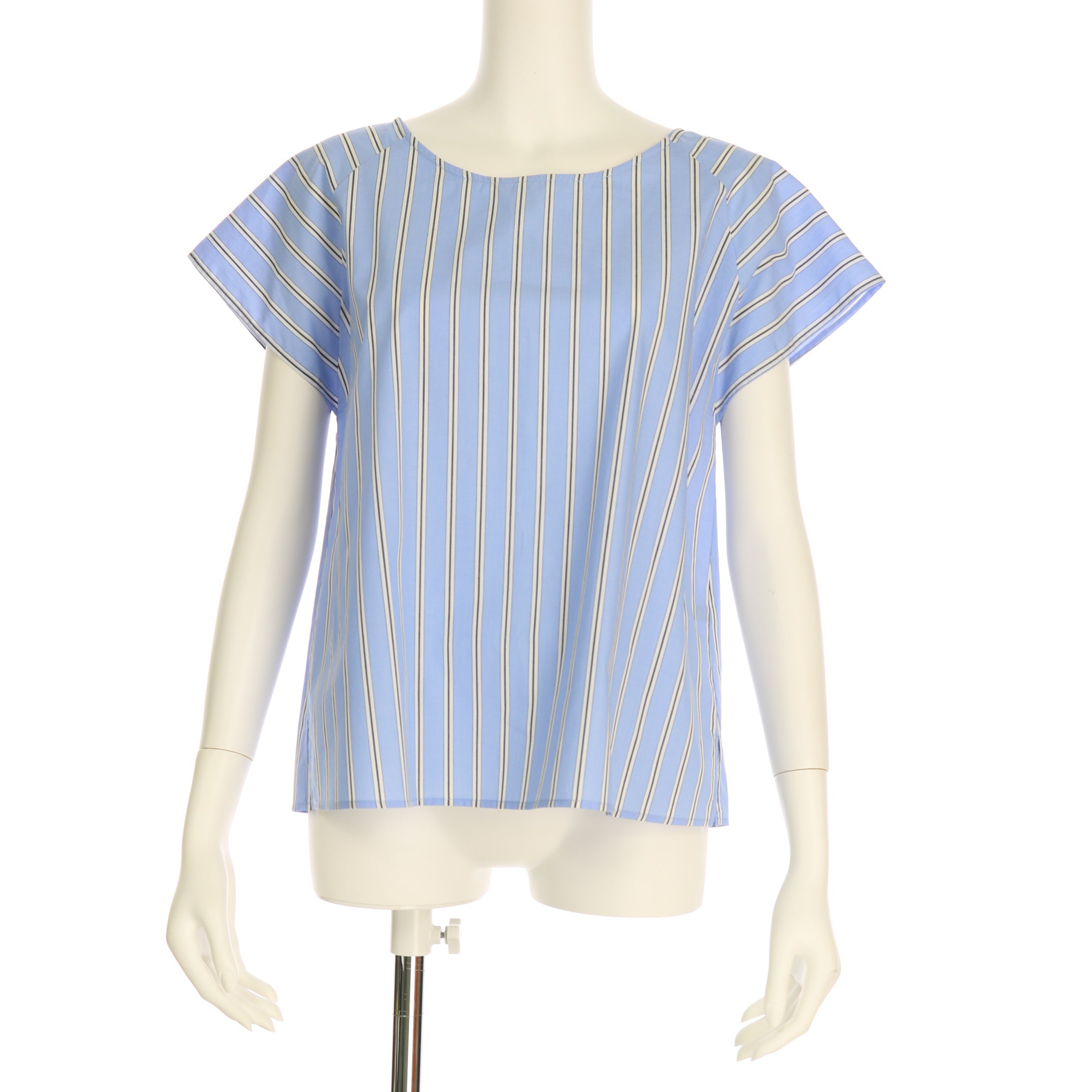 ストライプ柄コットンブラウス