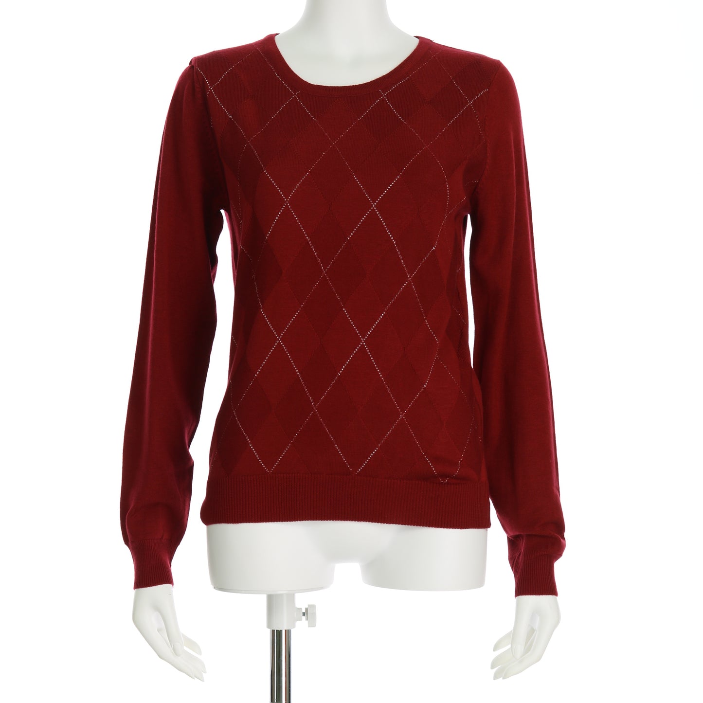 ダイヤ柄ラメ糸ニット