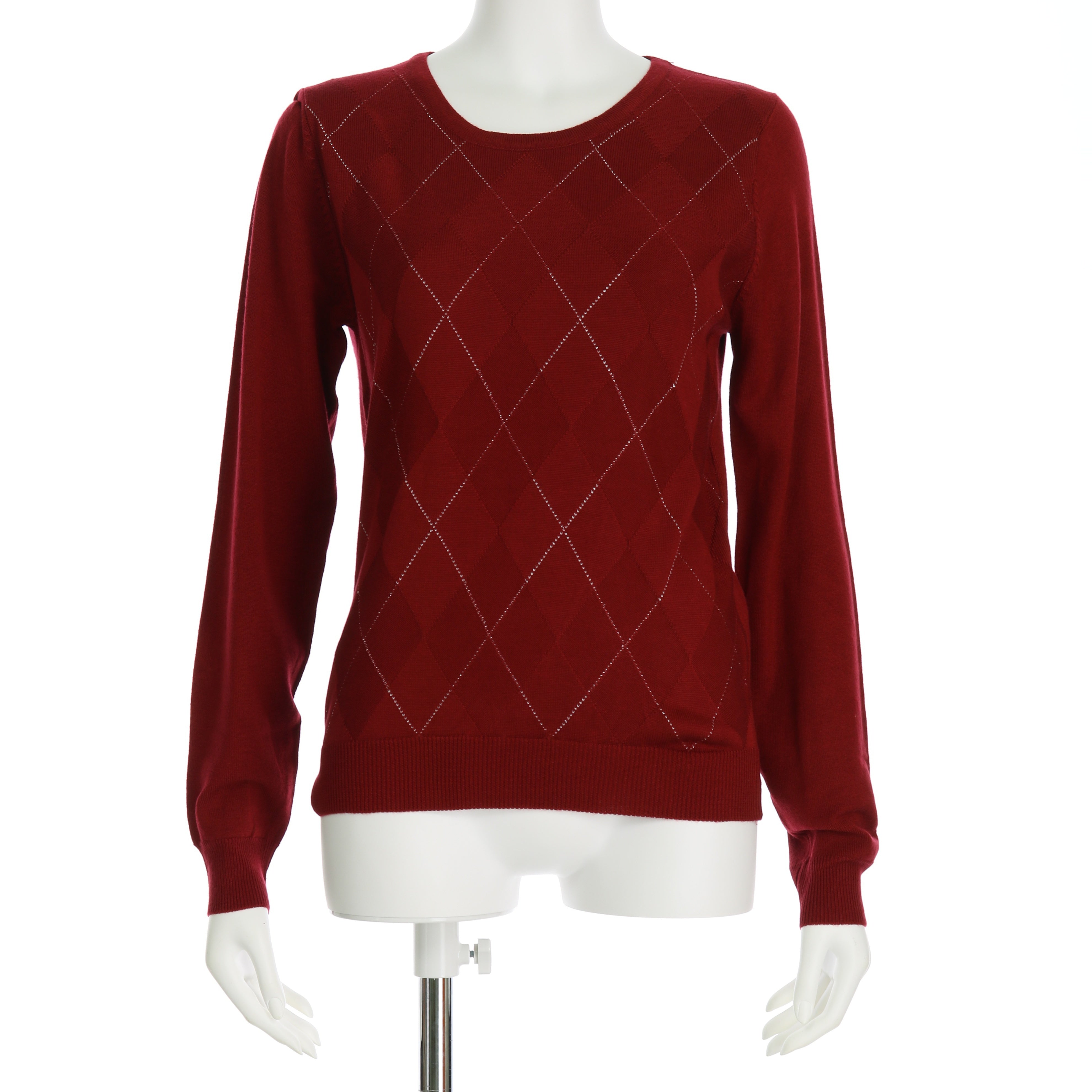 ダイヤ柄ラメ糸ニット