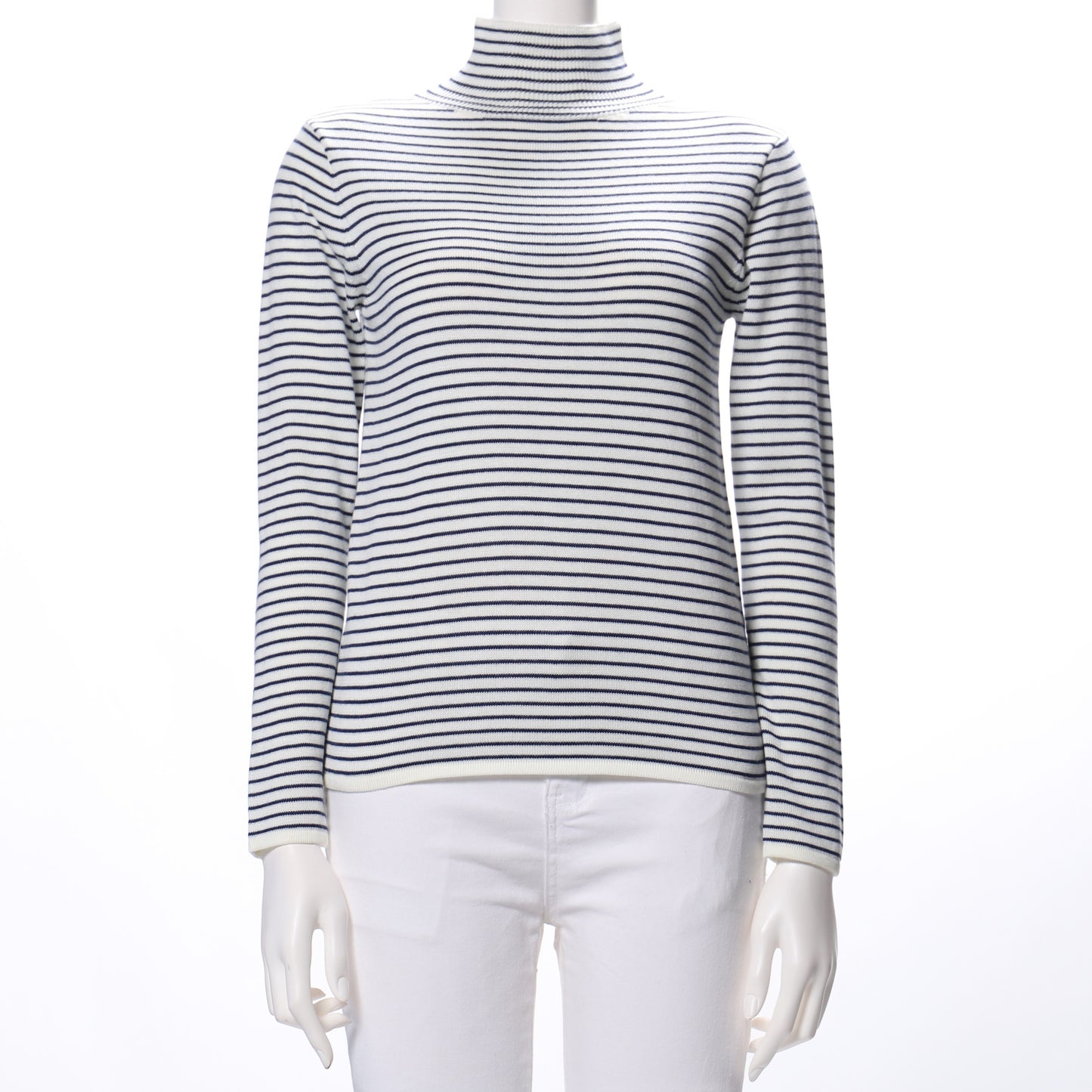 ボーダーハイネックニット