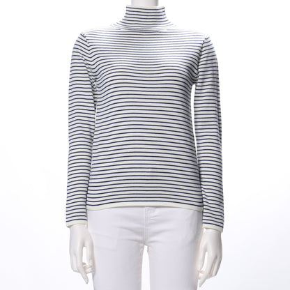 ボーダーハイネックニット