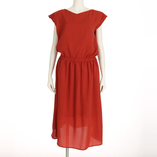 ウエスト切替え浅めVネックワンピース