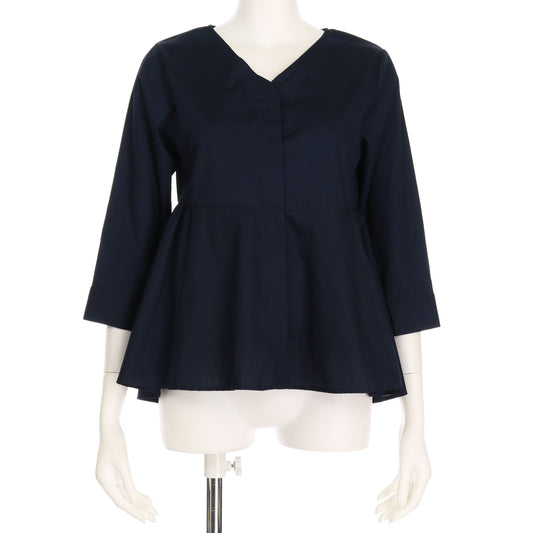 Vネックペプラムブラウス