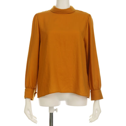 ターンナップカフススタンドカラーブラウス