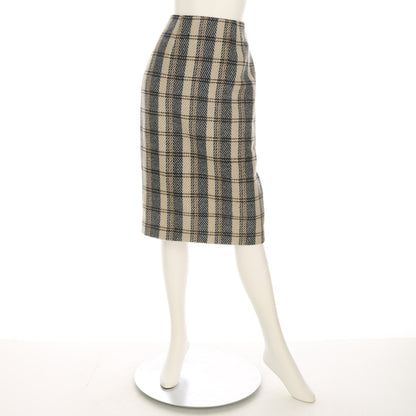 バックジップチェック柄タイトスカート