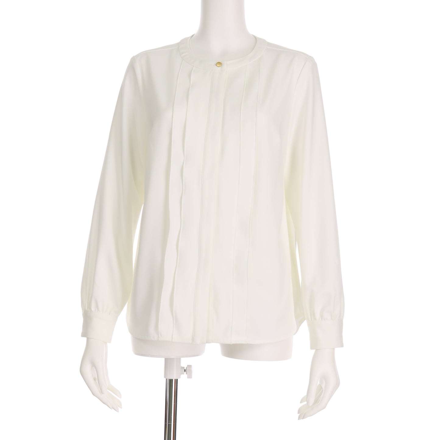 前立てノーカラーブラウス