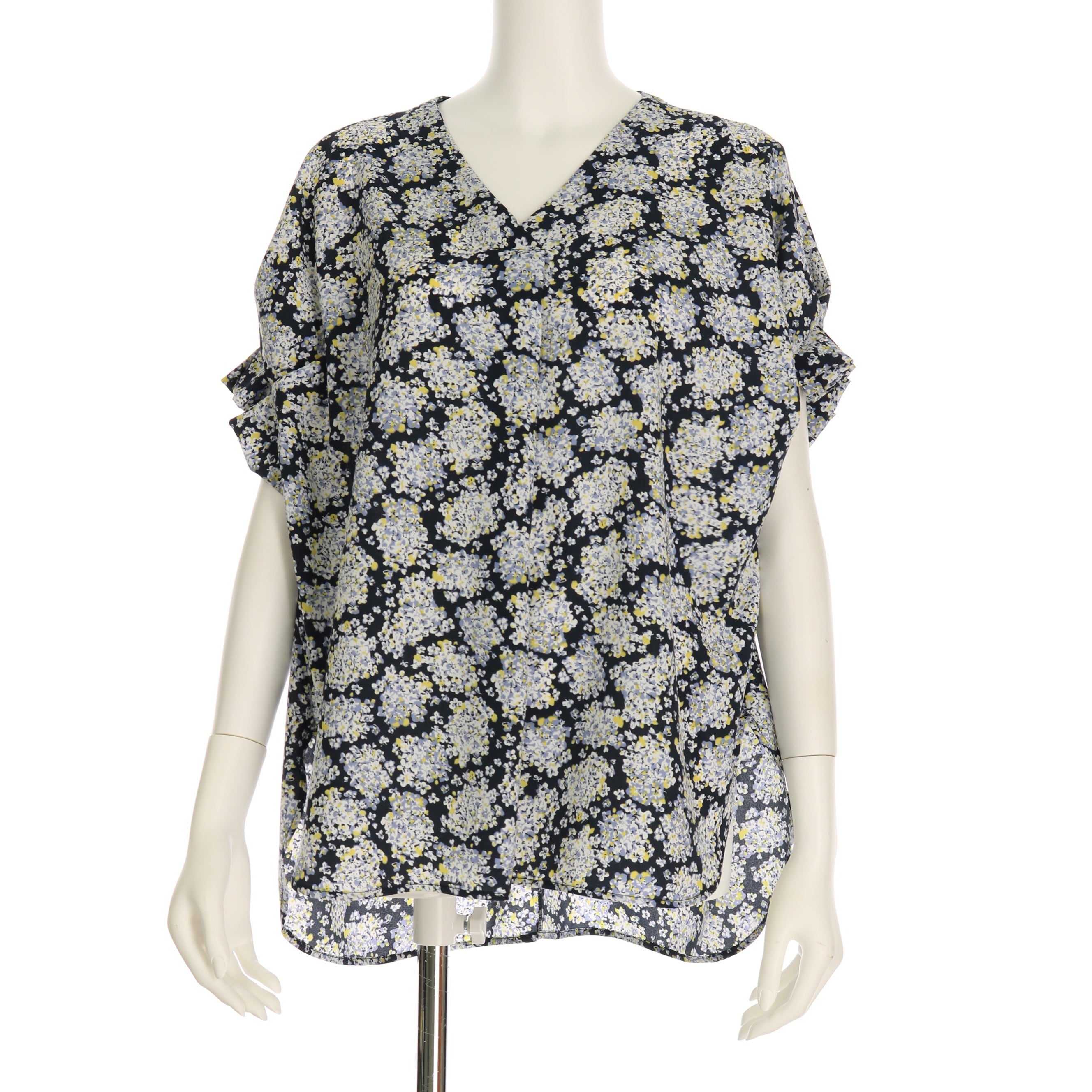 ソフトフラワープリント花柄ブラウス