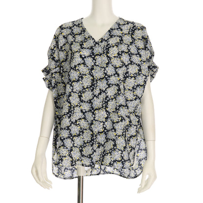 ソフトフラワープリント花柄ブラウス