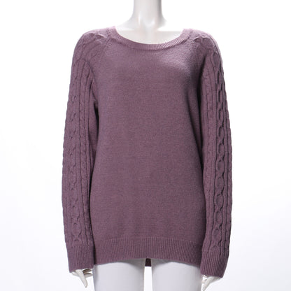 袖ケーブル編みニット