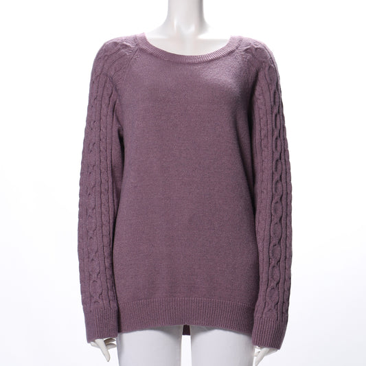 袖ケーブル編みニット