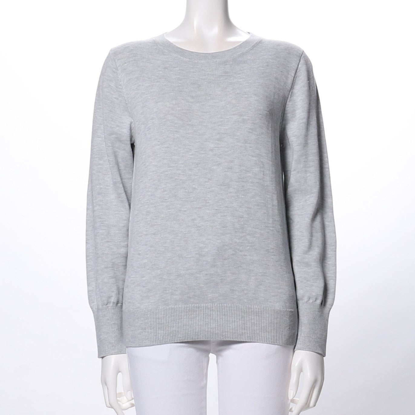 長袖ラウンドネックニット